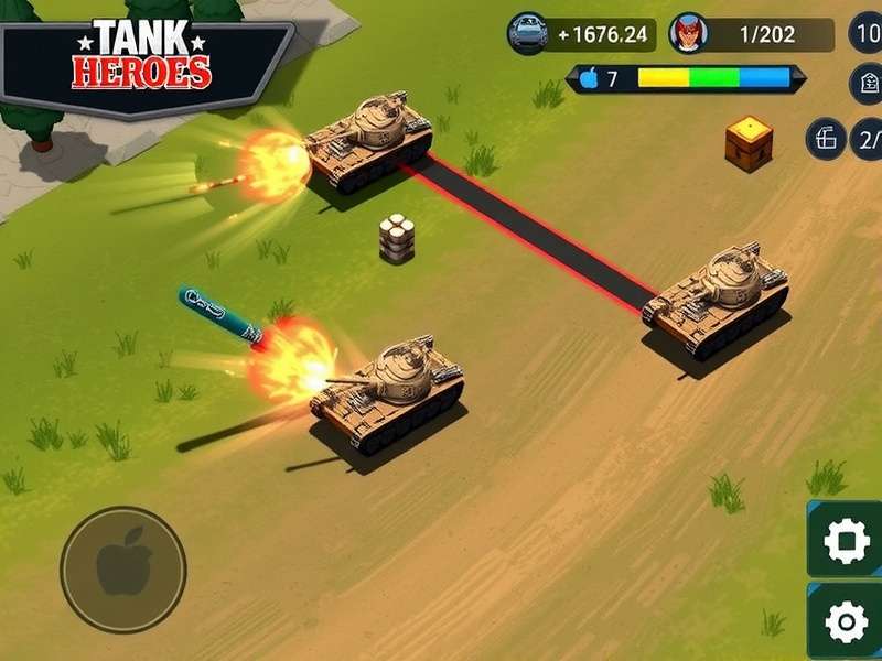 Tank Clash Heroes gameplay screenshot showing tank battle